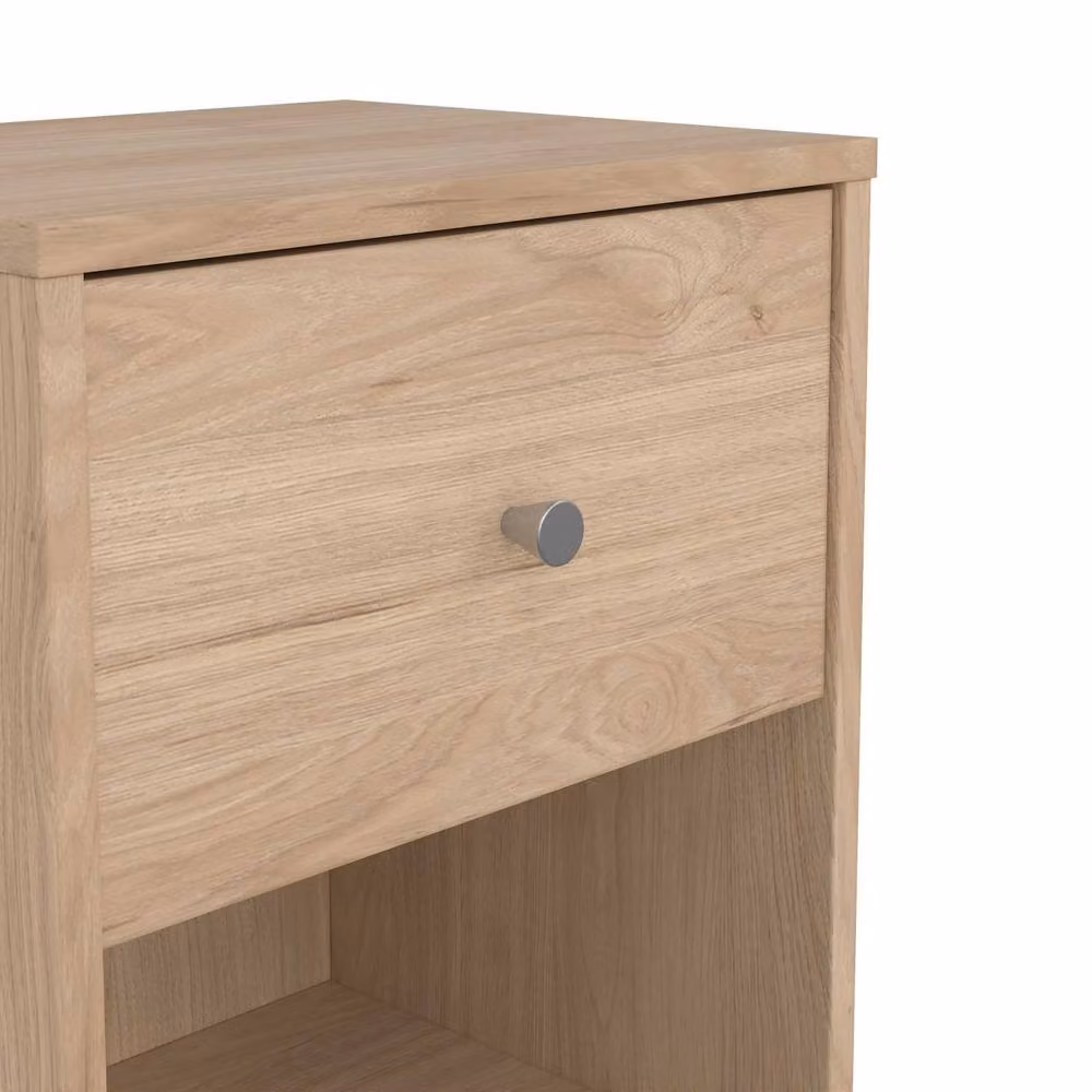 Wyld Haus Kaohsiung Hickory Oak Effect Bedside Table with 1 Drawer in Natural Brown – 4