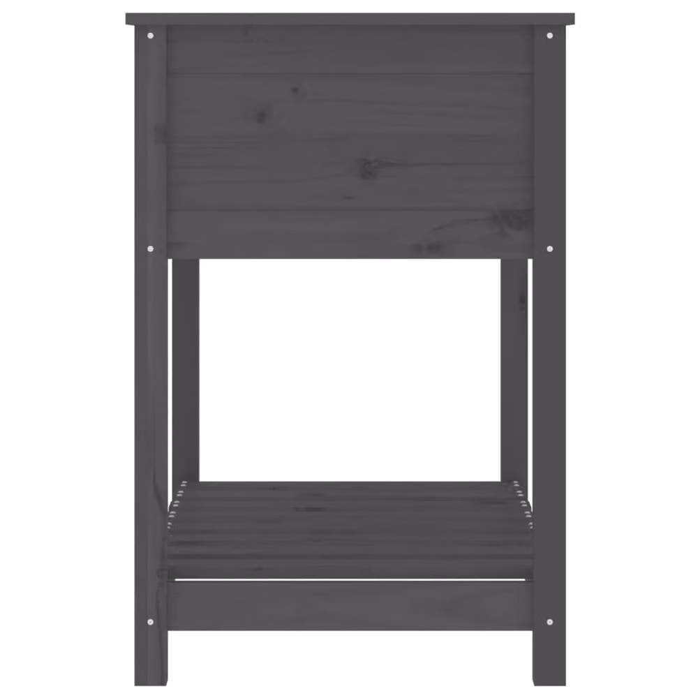 Berkfield Home Grey Solid Wood Pine Planter with Shelf, W: 82.5 cm, D: 54 cm, H: 81 cm – 4