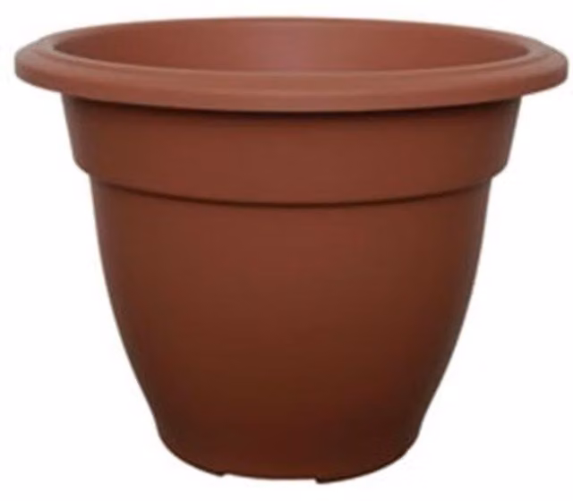 Whitefurze Round Bell Plastic Plant Pot and Planter, Brown, Diameter: 38 cm