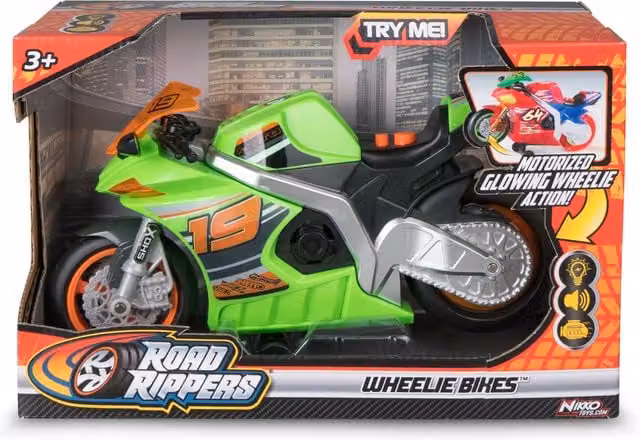 Nikko Road Rippers Wheelie Nitro Race Bike in Green with Battery Power