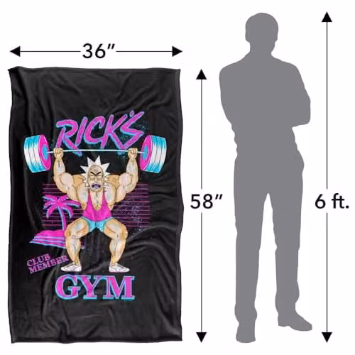LOGOVISION Rick and Morty's Gym Silky Touch Super Soft Fleece Throw Blanket, Multicolour, W: 91.44 cm, L: 91.44 cm – 4