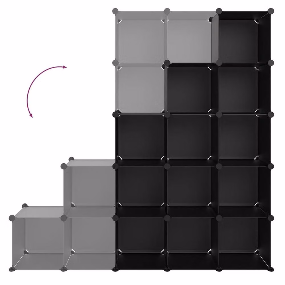 Berkfield Home 15 Cube Storage Organiser in Black – 4