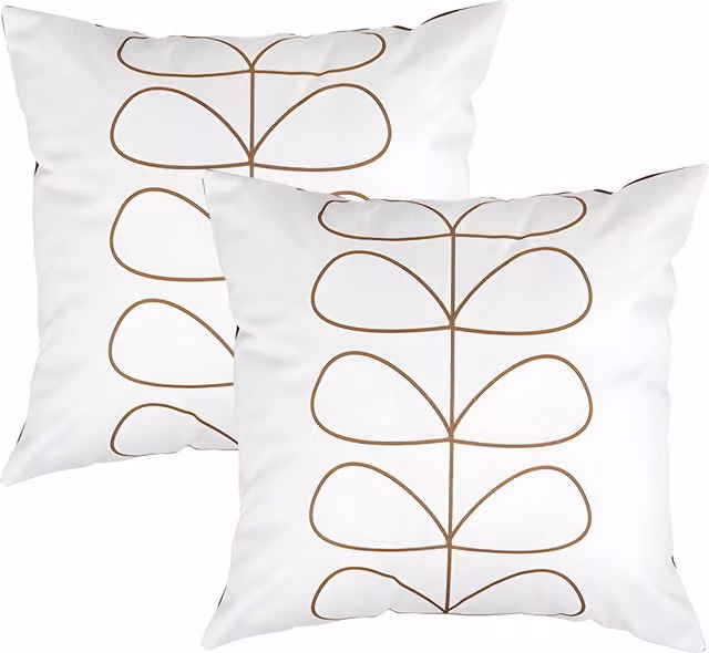 Gardenista Printed Outdoor Scatter Cushion, Lines Apple, White Striped Polyester, Pack of 2