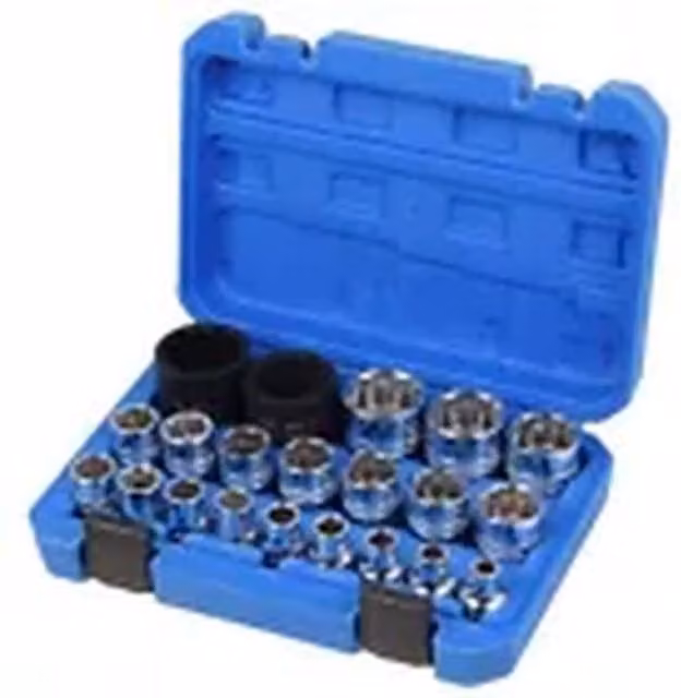 EONLION Universal 12-Point Spline Socket Set, 8-36mm, 1/2 Inch Drive, Chrome Vanadium, Silver and Black – 1