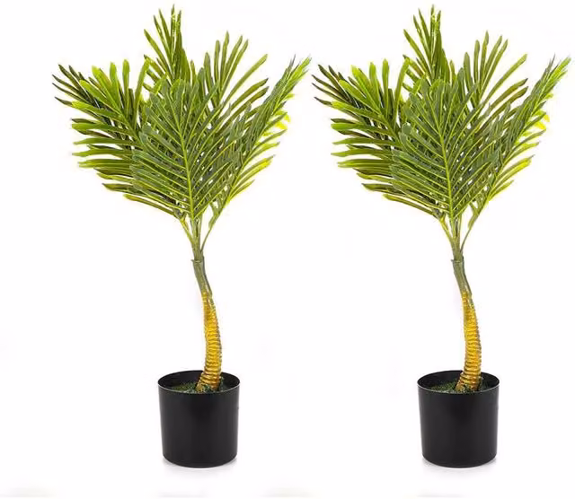Voltico Set of 2 Green Artificial Palm Leaves, Height: 70 cm – 1