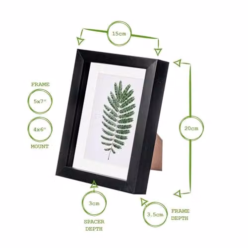 Nicola Spring 2 Piece Rectangular 3D Shadow Box Photo Frame Set in Black and White, W/H: 20 x 15 cm – 2
