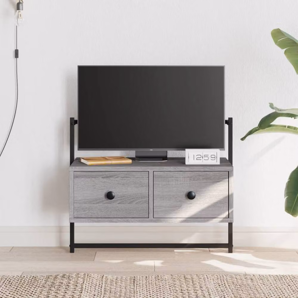 Berkfield Home Wall-mounted TV Cabinet in Grey Sonoma, W: 60.5 cm, D: 30 cm, H: 51 cm – 2