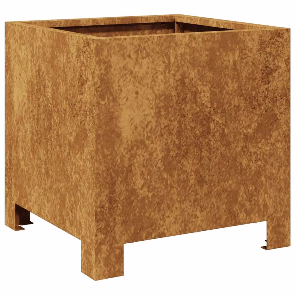 Berkfield Home Garden Corten Steel Planter Tubs, 2 Pack, Brown, W/D/H: 30 x 30 x 30 cm – 4