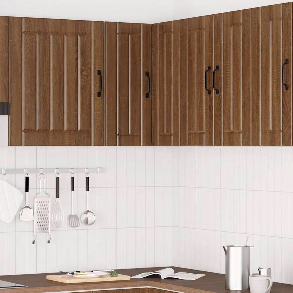 Berkfield Home Lucca Brown Oak Wall Mounted Kitchen Corner Cabinet – 1
