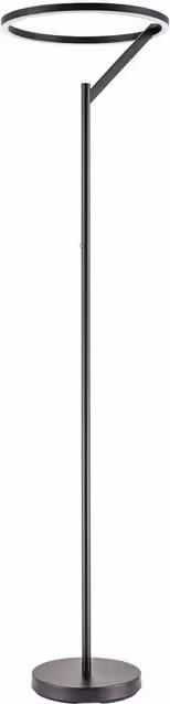 Happy Homewares Modern Designer LED Halo Ring Floor Lamp in Black, H 180 cm x W 45 cm x D 45 cm – 1