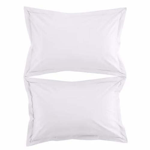 Christy Organic Cotton Percale Oxford Pillowcases, Set of 2, White, W/H: 50 x 75 cm