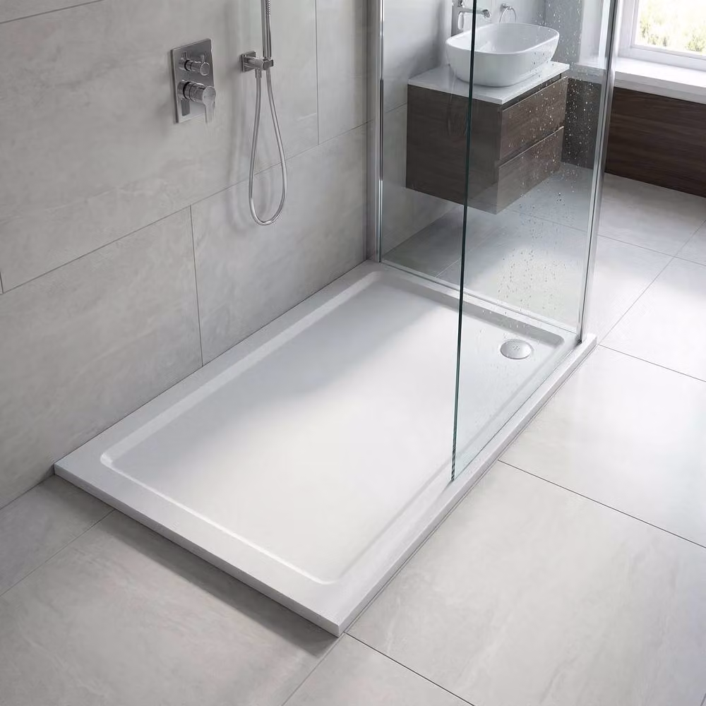 Balterley Premium Slip Resistant Rectangular Shower Tray, White, W: 1100 mm, D: 700 mm – 2