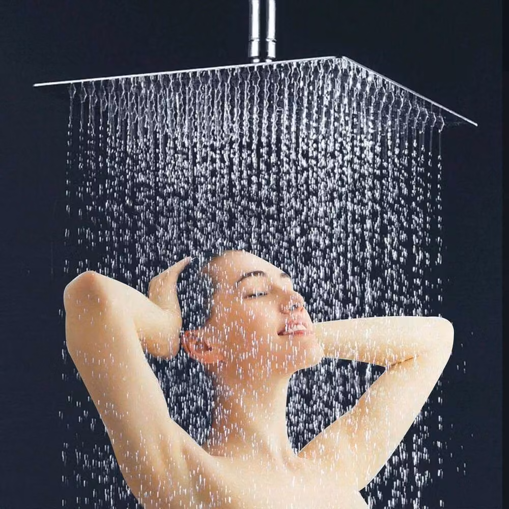 Hinsinc Stainless Steel High Pressure Waterfall Rain Shower Head in Silver – 2