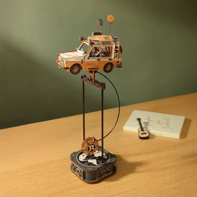 Syntego Road Tripper Pendulum Balance Toy, 3D Wooden Puzzle for Kids, Brown