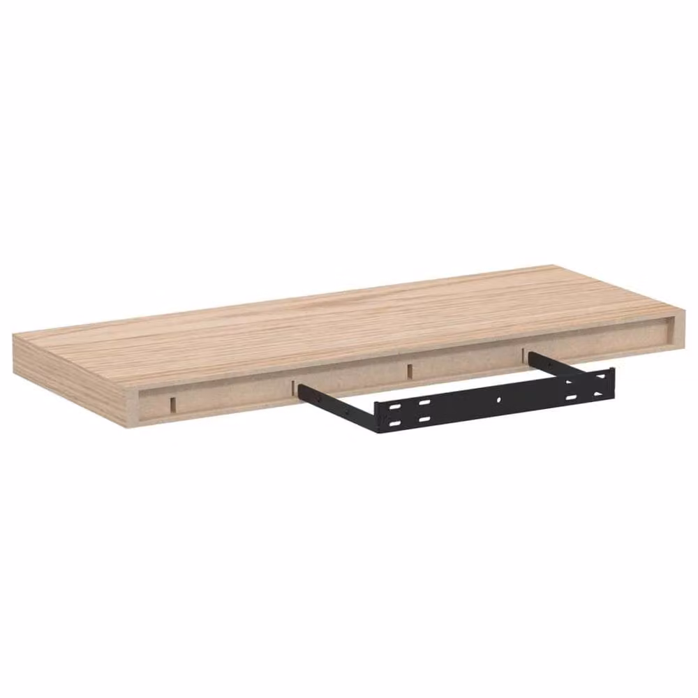 Berkfield Home Floating Shelves, 4 Piece Set in Beige Oak, W/D/H: 60 x 23.5 x 4 cm – 2