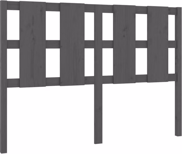 Berkfield Home Grey Rustic Solid Pine Wood Bed Headboard W: 125.5 cm, D: 4 cm, H: 100 cm – 1