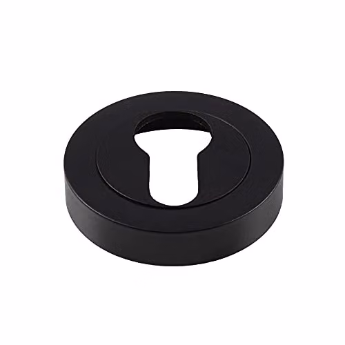 Loops 50mm Euro Profile Round Escutcheon in Matt Black with Concealed Fix – 2