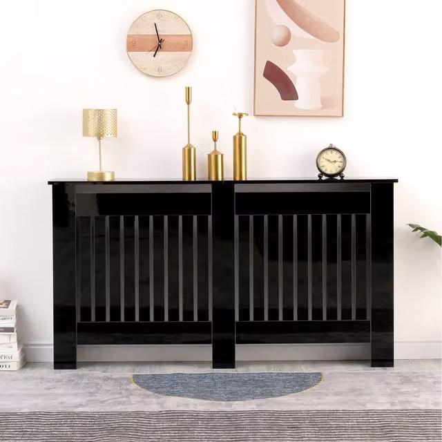 HMD High Gloss Black Wall Mounted Radiator Cover