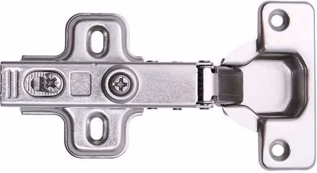 NESTLUNE 10-Piece Metal Full Overlay 35mm Soft Close Concealed Cup Hinges in Silver