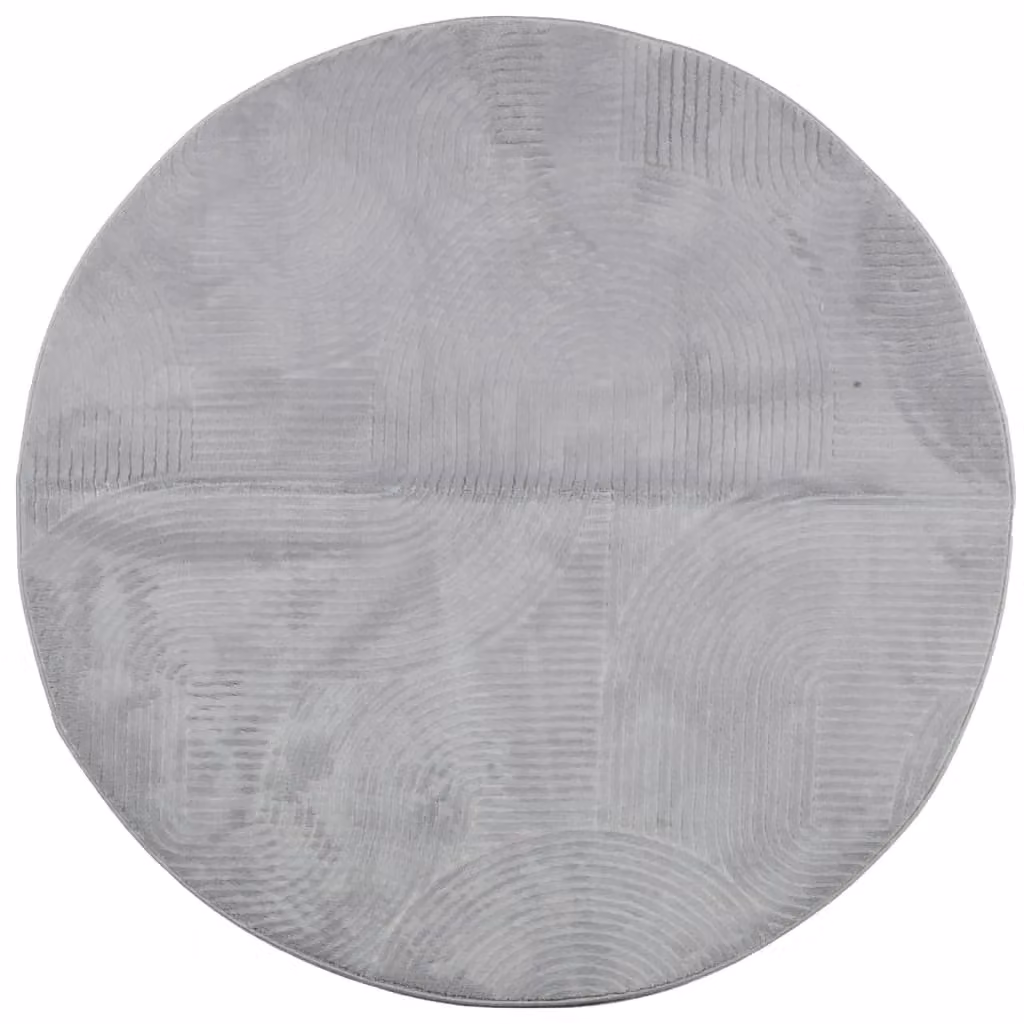 Berkfield Home IZA Round Short Pile Scandinavian Style Grey Rug, Diameter: 120 cm – 1