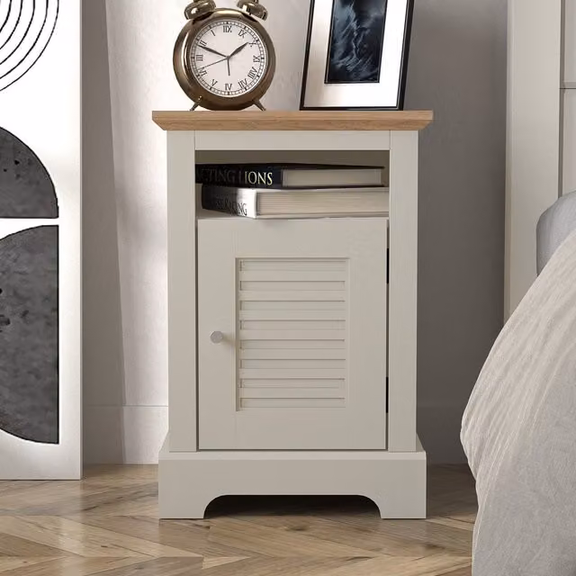 GFW Salcombe 1 Door Bedside Table in Grey
