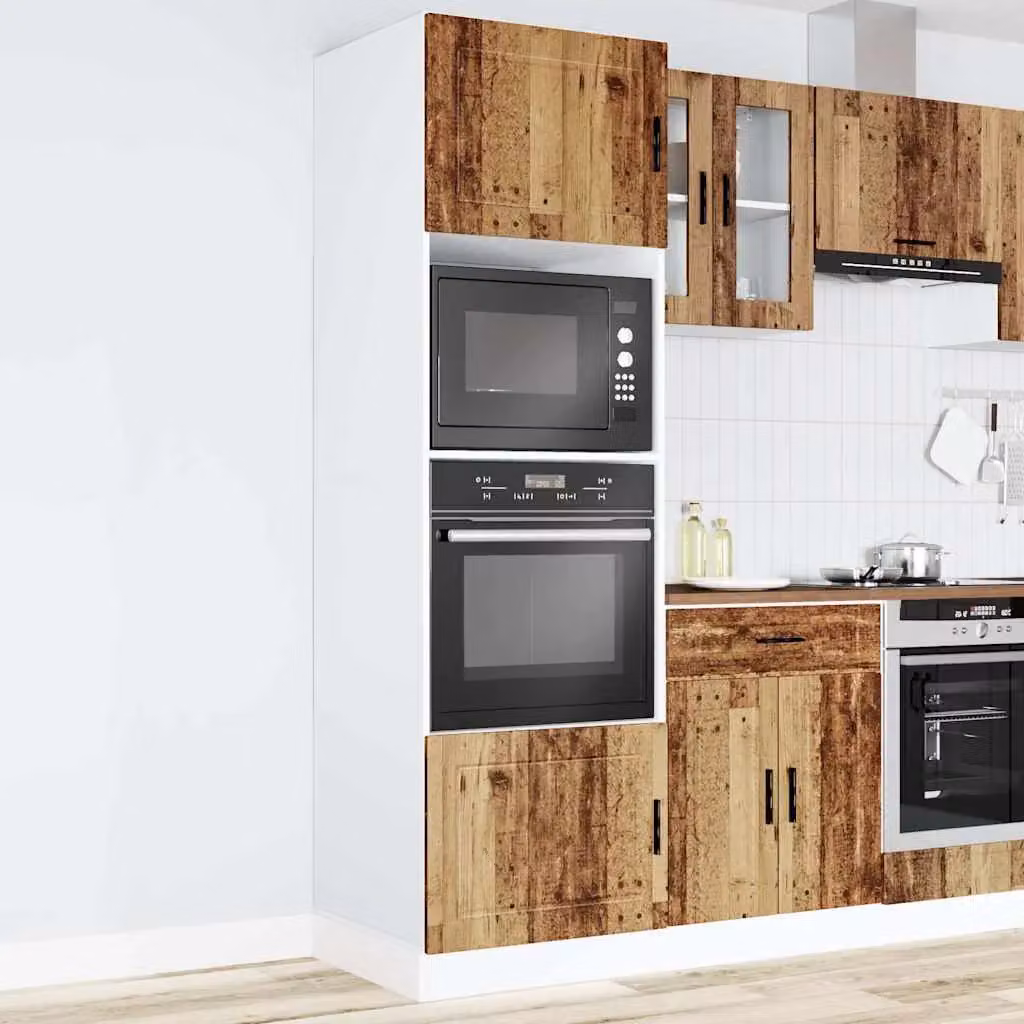 Berkfield Home Porto Set of 2 Freestanding Kitchen Oven Cabinets in Brown Engineered Wood – 2