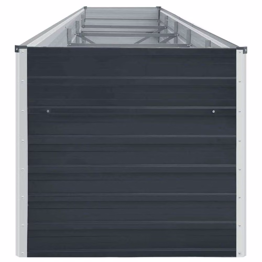 Berkfield Home Garden Galvanised Steel Raised Bed in Anthracite Black, W: 400 cm, D: 80 cm, H: 45 cm – 3