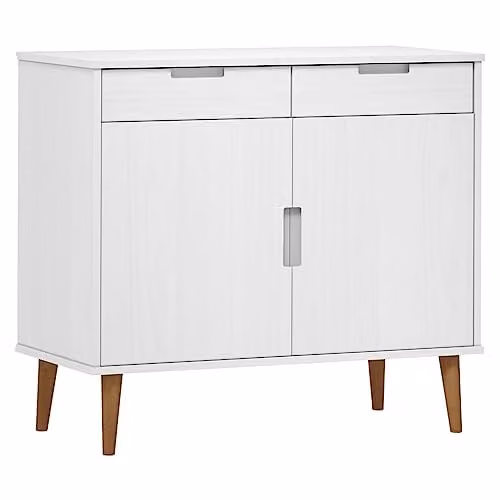 vidaXL Revera MOLDE Sideboard in White Solid Pine Wood W/D/H: 90 x 40 x 80 cm – 1