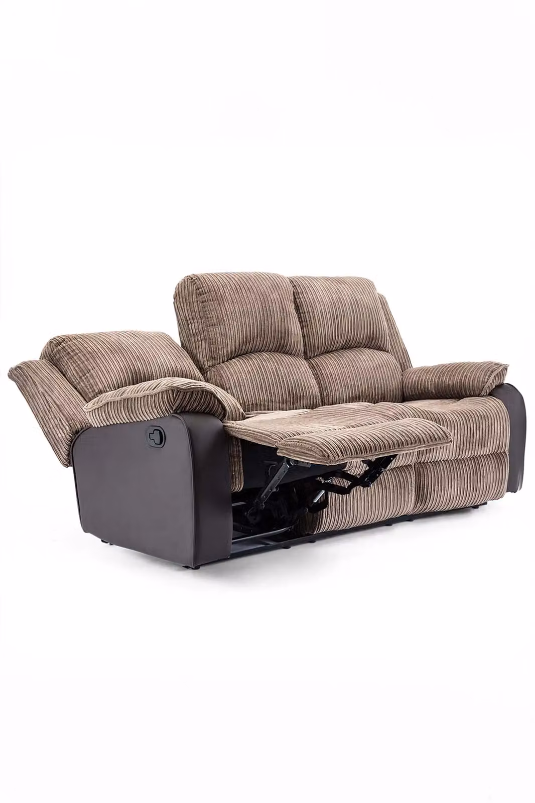More4Homes Postana 1+3 Seater Manual Recliner Sofa Set in Brown Bonded Faux Leather – 2