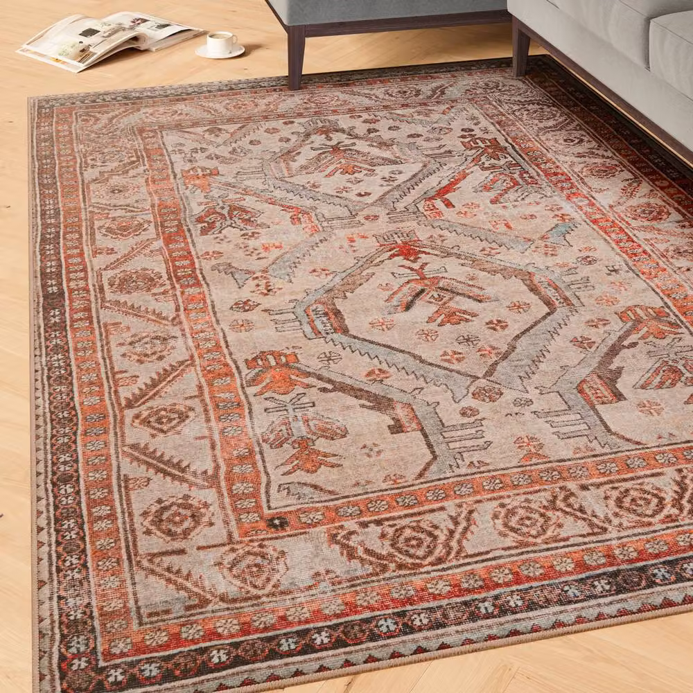 Kukoon Terracotta Machine Woven Washable Everyday Rug, W: 200 cm, D: 290 cm – 2