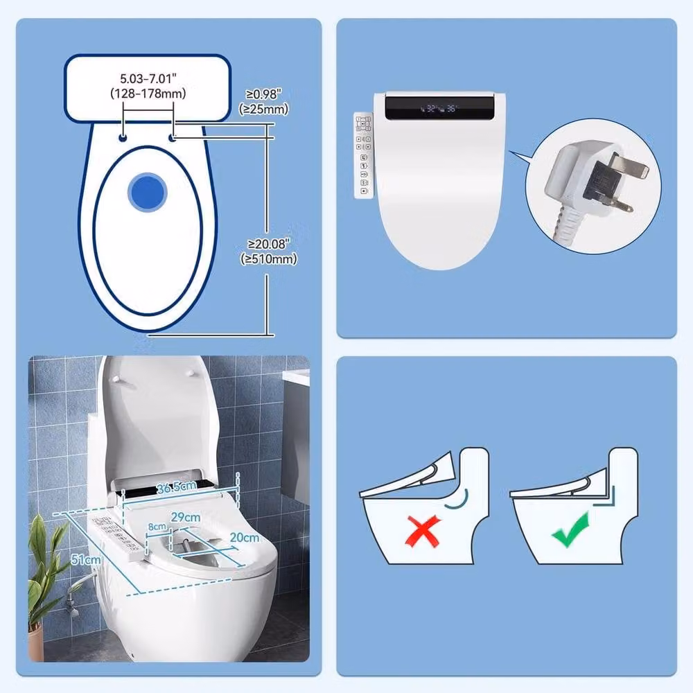 FLAVORA Smart Electric Bidet Toilet Seat in White, Width: 180 cm – 4