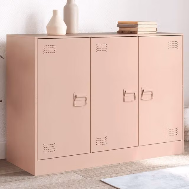 Berkfield Home Pink Metal Sideboard, W/D/H: 99 x 39 x 73 cm