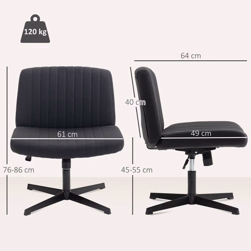 STILVORA Modern Black Fabric Task Chair with Swivel and Weight Adjustment Function – 4