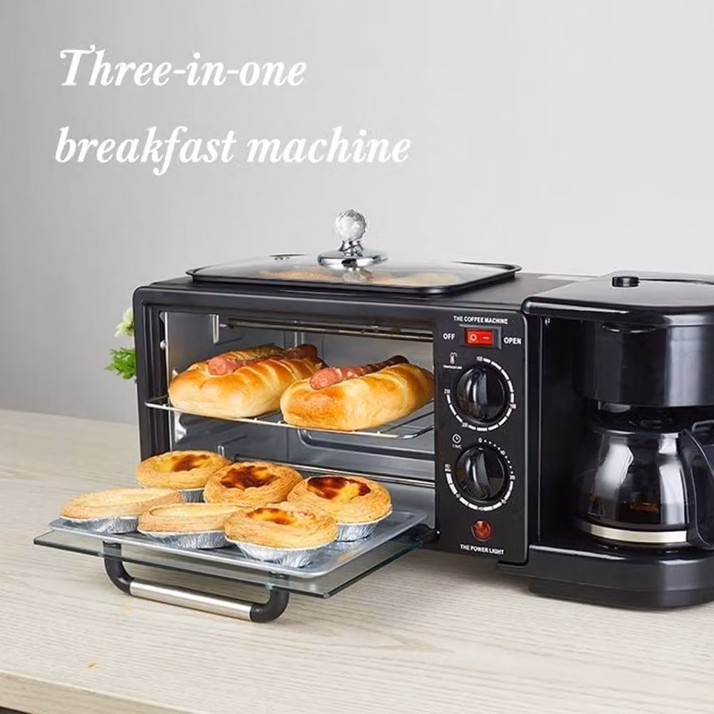 Havendro Portable Breakfast Machine with Non-Stick Griddle and Coffee Maker in Black – 2