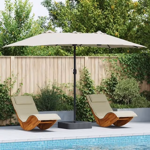 Berkfield Home Cantilever Garden Parasol in Brown Sand, W/D/H: 385 x 209 x 244 cm