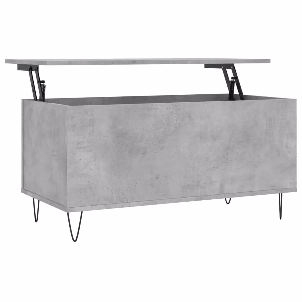 Berkfield Home Modern Rectangular Coffee Table in Grey with Lift Mechanism, W: 90 cm, D: 44.5 cm, H: 45 cm – 2