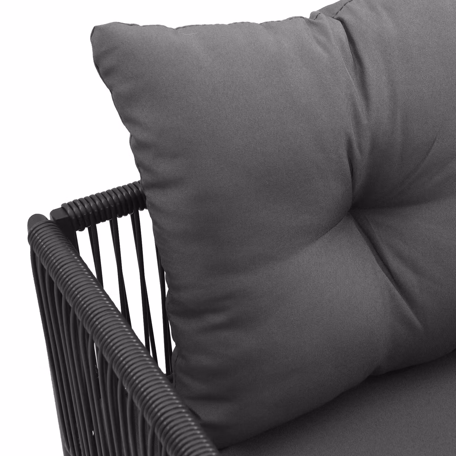 Berkfield Home Set of 4 Black Poly Rattan Garden Chairs with Cushions and Armrests – 5