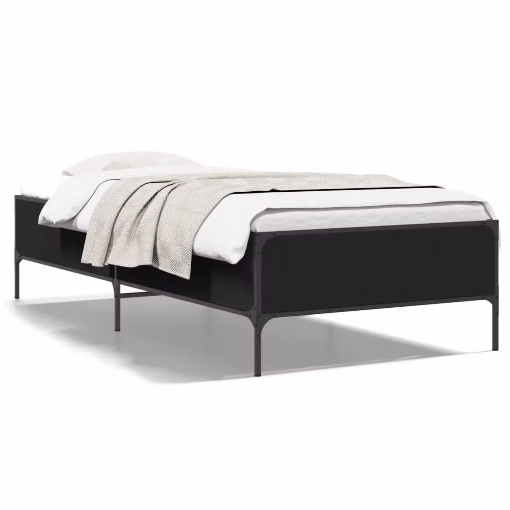 Berkfield Home Modern Bed Frame in Black, W/D/H: 90 x 200 cm – 2