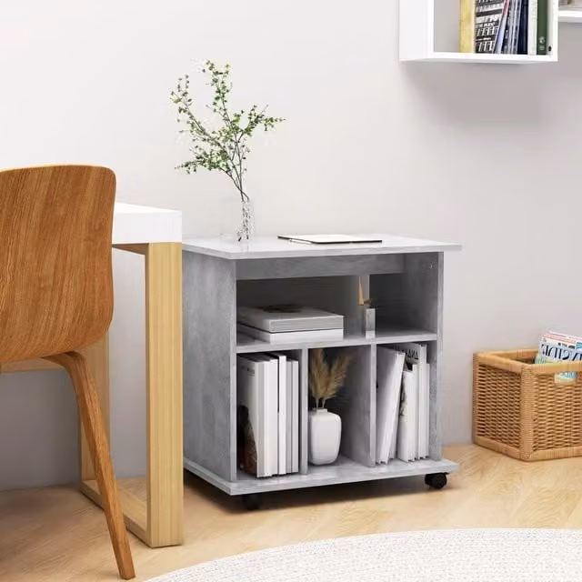 Berkfield Home Rolling Cabinet in Concrete Grey with Lock and Castors, W/D/H: 60 x 45 x 60 cm – 1