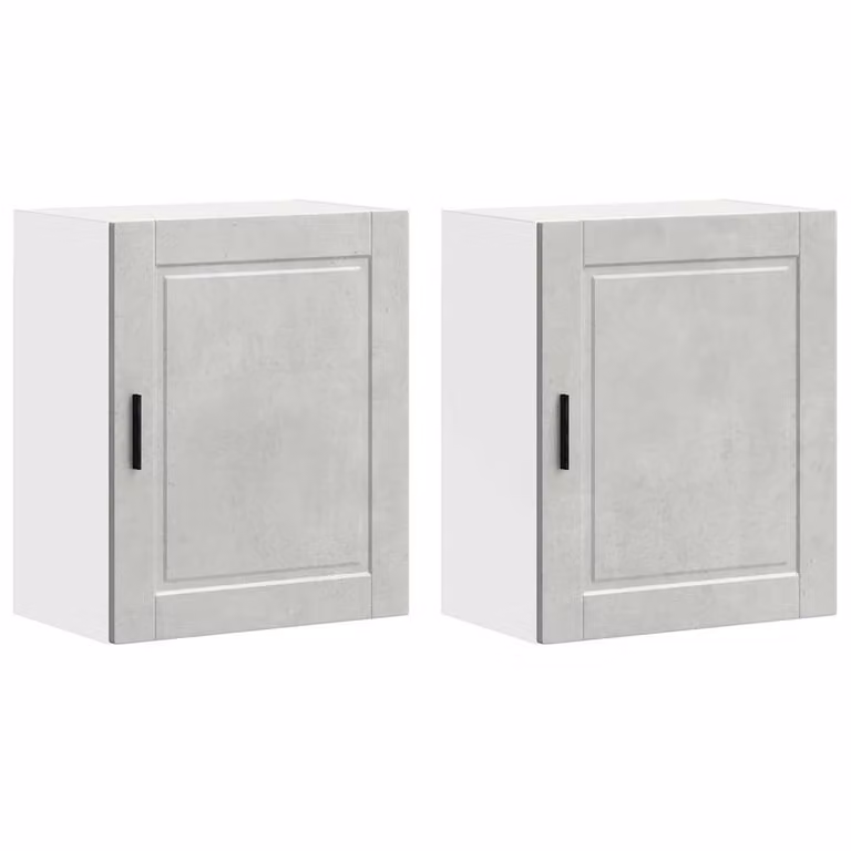 Berkfield Home Porto Kitchen Wall Cabinets, 2 Piece Set, Concrete Grey