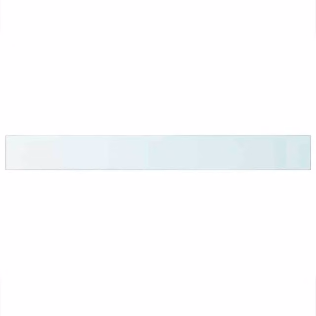 Berkfield Home Clear Glass Wall Mounted Shelf Panel W: 110 cm, D: 12 cm, H: 12 cm