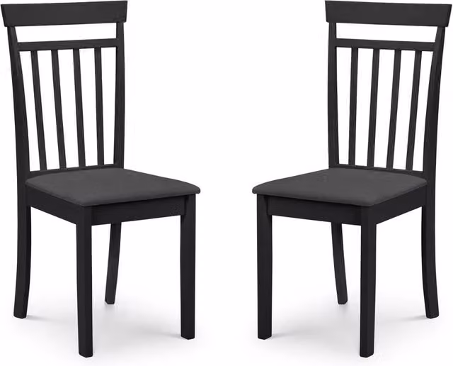Cheshire Riverton Elegant Black Fabric Dining Chairs - Set of 2 – 1