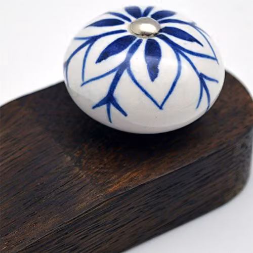 Nicola Spring Traditional Vintage Wooden Door Wedge Stop Block in Blue – 3
