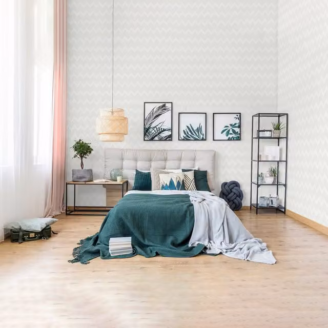 SK Filson Washable Geometric Abstract Wallpaper in White and Grey
