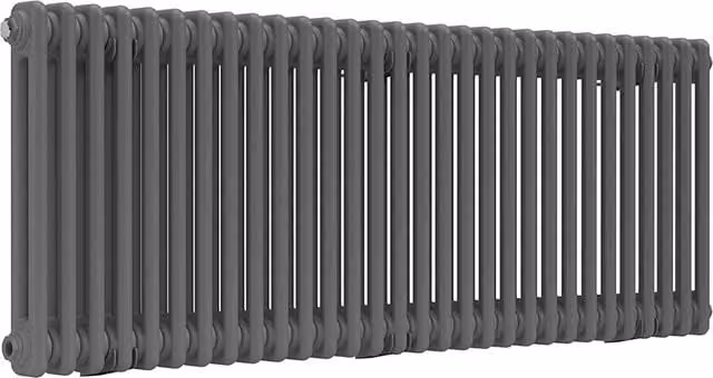 Lux Heat Horizontal 2 Column Steel Radiator in Anthracite Grey, W: 137 cm, H: 50 cm