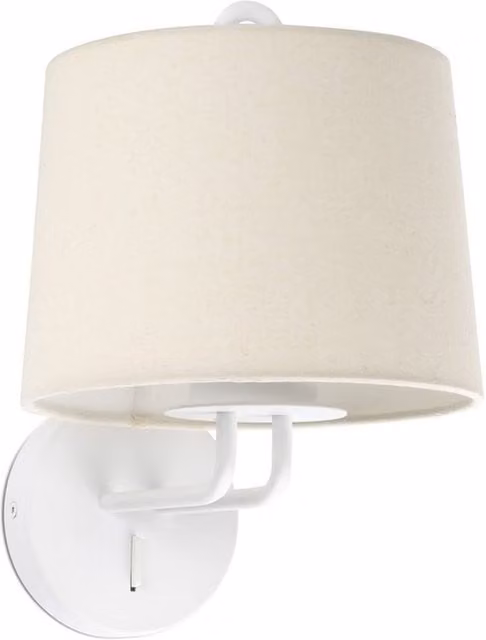 Faro Montreal Minimalist Fabric Wall Light Shade in White, E27