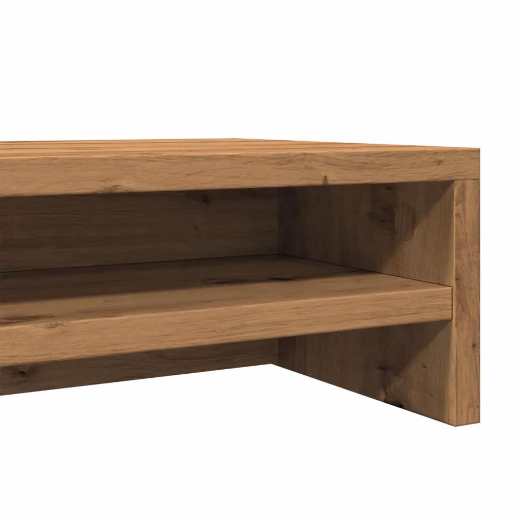 Berkfield Home Artisan Oak Monitor Stand in Brown, W/D/H: 100 x 24 x 13 cm – 4