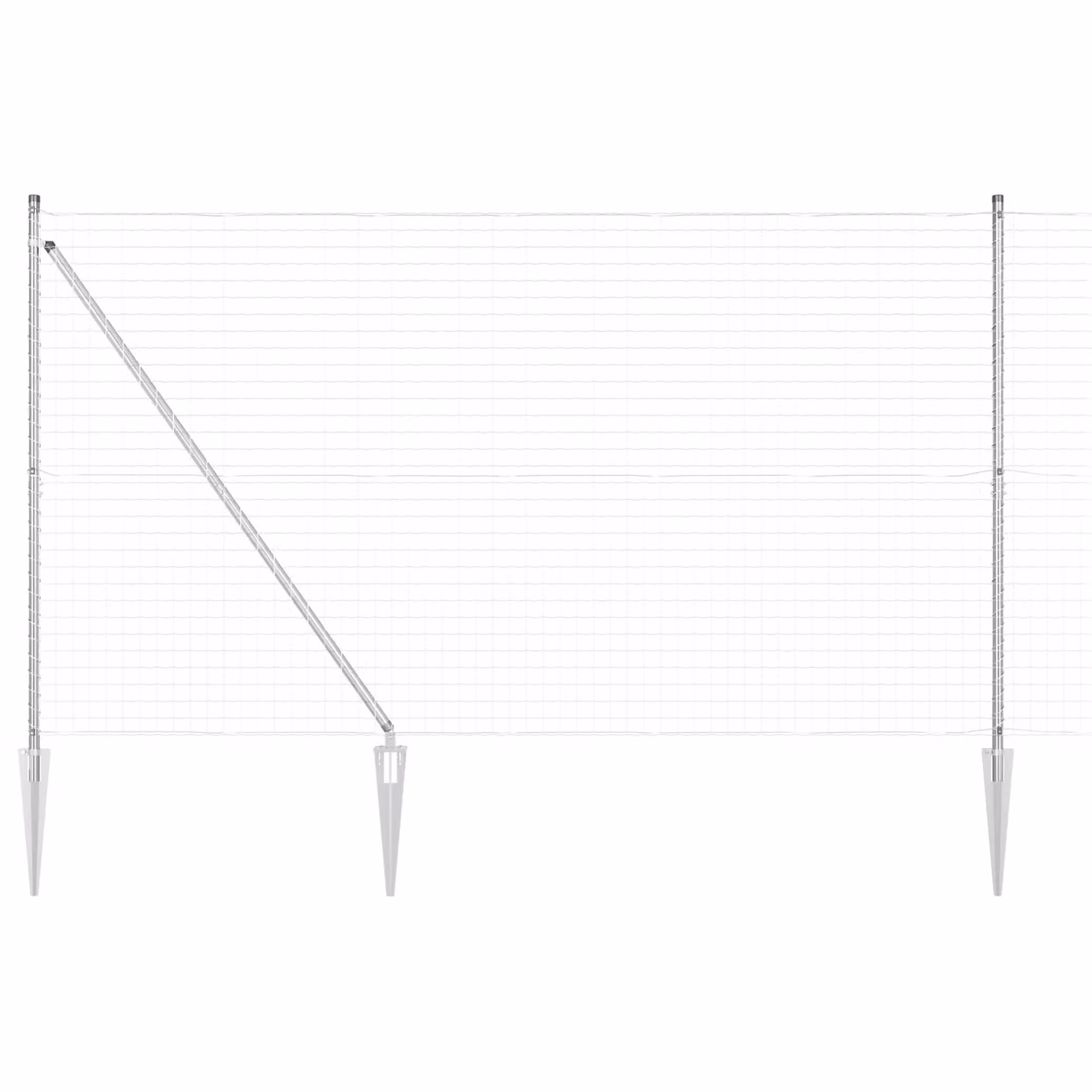 Berkfield Home Euro Fence with 7 Spike Posts, Galvanised Steel, Silver, W: 10 m, H: 1.5 m – 2