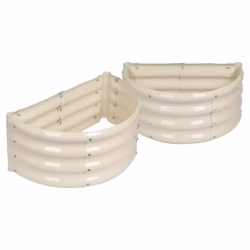 Harbour Housewares Raised Garden Bed Pack of 2, Galvanised Steel Metal Planter in White or Anthracite, W/D/H: 60 x 30 x 30 cm – 1