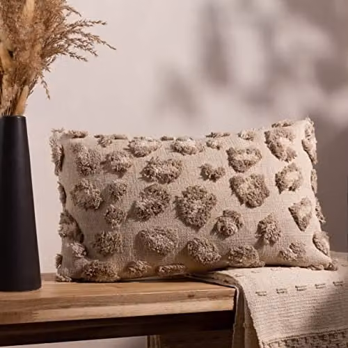 Riva Home Graphic Boho Rectangular Cushion in Beige with Removable Cotton and Polyester Cover – 2